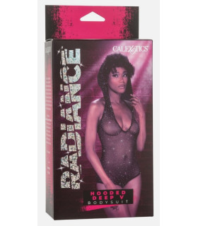 Эротический боди с капишоном Calexotics Radiance Hooded Deep V Bodysuit, черный, O/S - No Taboo