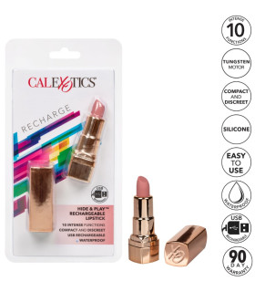 Кліторальний вібратор у формі помади CalExotics Hide & Play Lipstick Recharge, 7.5 х 2 см - No Taboo