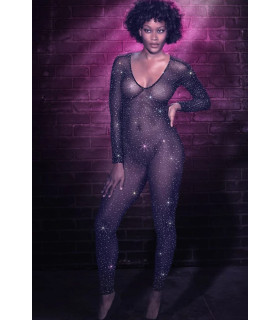 Комбинезон в сетку с интимным вырезом CalExotics Crotchless Bodystocking, черный, O/S - No Taboo