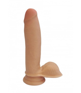 Фалоімітатор з кібершкіри з присоскою ToyJoy Dual Density Dildo, бежевий, 18 х 4 см - No Taboo