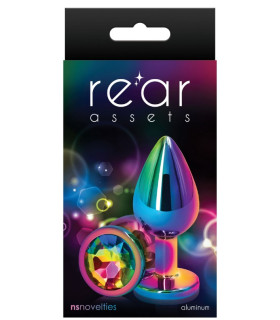 Анальная пробка Rear Assets Mulitcolor M, цветная, 8 х 3.4 см - No Taboo