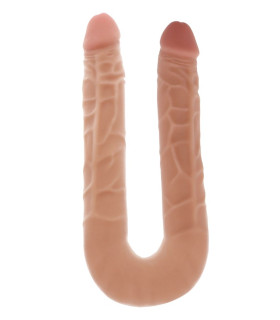 Подвійний фалоімітатор ToyJoy Double Dong, бежевий, 40 х 3.5 см - No Taboo