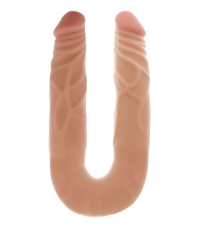 Подвійний фалоімітатор ToyJoy Double Dong, бежевий, 35 х 3.5 см - No Taboo