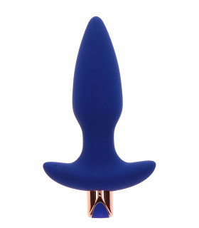 Анальна пробка з вібрацією ToyJoy The Sparkle Buttplug з пультом, синя, 13.5 х 3.5 см - No Taboo