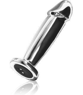 Анальная пробка металлическая с вибро ToyJoy The Intruder Vibrating Plug, серебристая, 11.8 х 2.9 см - No Taboo