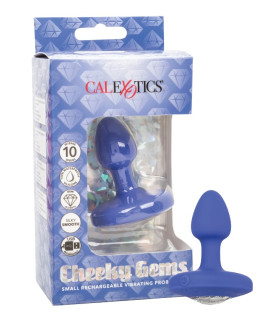 Анальна пробка з вібрацією CalExotics Vibrating Probe Cheeky Gems, синя, 5 х 2 см - No Taboo