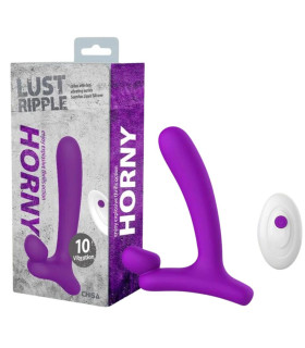 Вибратор со стимуляцией клитора Chisa Horny hunter vibrating в форме буквы L, фиолетовый, 16 х 3.8 см - No Taboo