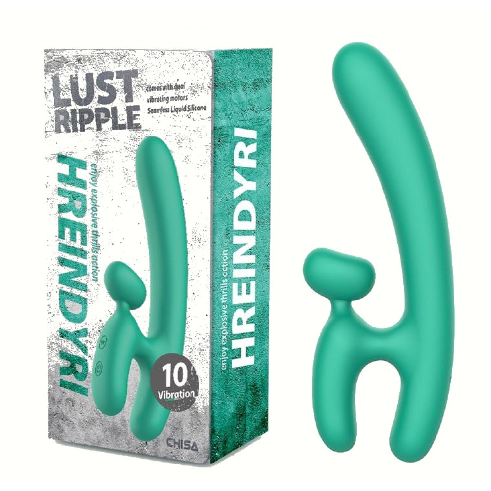 Вибратор со стимуляцией клитора CHISA Hreindyri в форме буквы Н, зеленый, 18.9 см х 6 см (332077), zoom