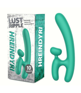 Вибратор со стимуляцией клитора CHISA Hreindyri в форме буквы Н, зеленый, 18.9 см х 6 см - No Taboo