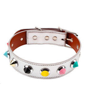 Ошейник с шипами Chisa Collar with Thorns, белый - No Taboo