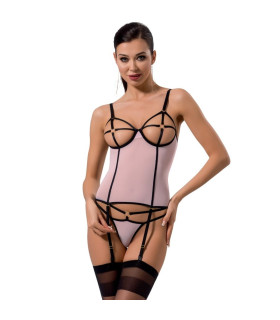 Корсет Passion Hera, со стрингами, розовый, S/M - No Taboo