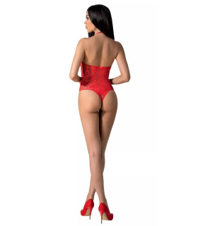 Описание Боди сетка Passion BS094, с кружевом, красное, One size - No Taboo