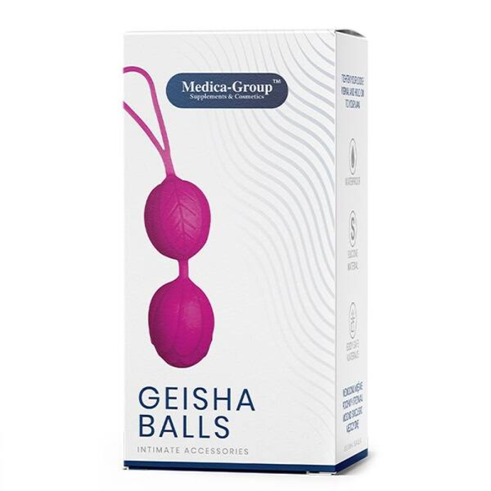 Вагінальні кульки силіконові Medica-Group Geisha Balls, фіолетові, 3.6 см (218225), zoom
