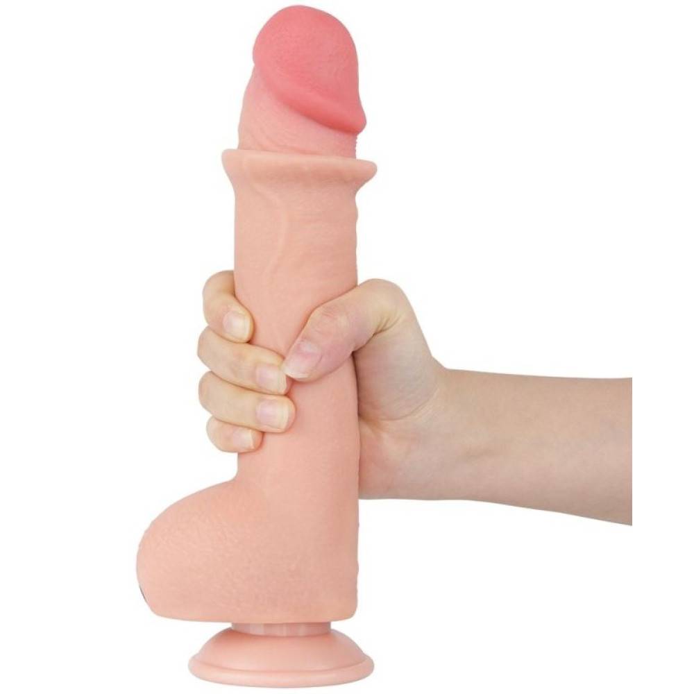 Фалоімітатор реалістичний на присосці Lovetoy Sliding-Skin Dual Layer Dong, бежевий, 24 х 4.3 см (218243), zoom