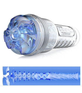 Мастурбатор вагіна в колбі Fleshlight Turbo Thrust Blue Ice (RP), з кібершкіри, прозорий - No Taboo