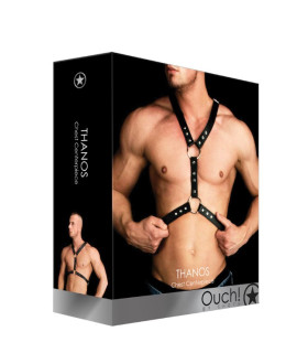 Портупея мужская кожаная Thanos Chest Harness, черная, O/S - No Taboo
