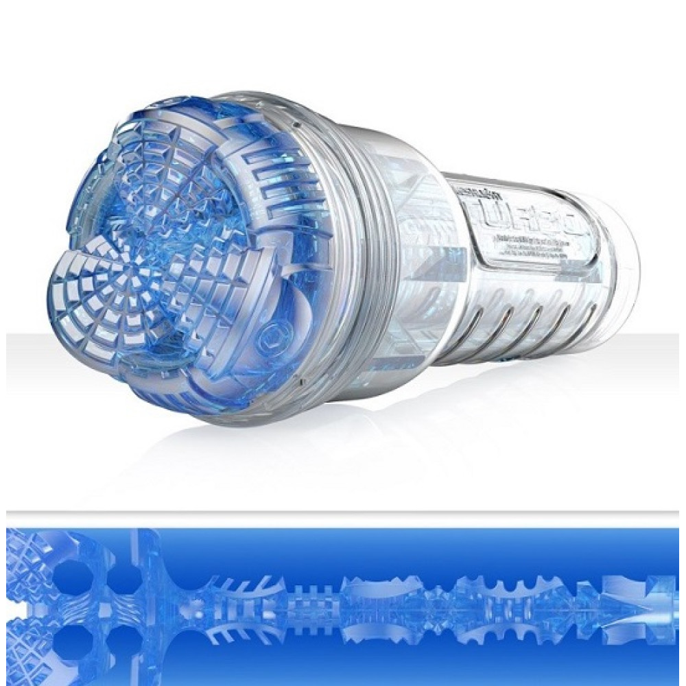 Мастурбатор из киберкожи Fleshlight Turbo Core Blue Ice (RP), прозрачный, 25 х 10 см (217977), zoom