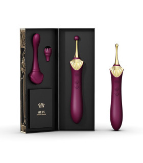 Вібратор двосторонній універсальний Zalo Bess з насадками, фіолетовий - No Taboo