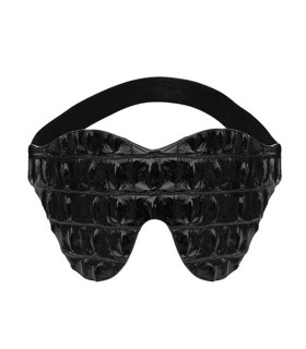 Маска на глаза из кожзама Chisa Behave, с имитацией кожи крокодила, черная - No Taboo
