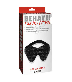 Маска на глаза из кожзама Chisa Behave, с имитацией кожи крокодила, черная - No Taboo