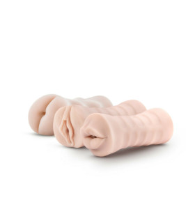 Набор реалистичных мастурбаторов с вибропулей - No Taboo