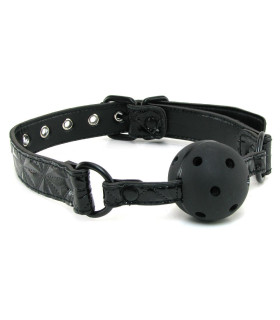 Кляп виниловый Sinful с перфорированным шариком, черного цвета - No Taboo