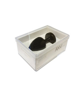 Анальная пробка L Diogol, с кристаллом Сваровски, черная, металлическая, 7 х 3.5 см - No Taboo