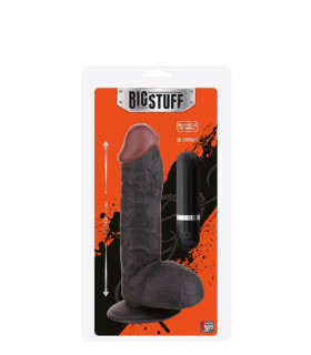 Вибратор на присоске BigStuff с пультом, реалистичный, черного цвета - No Taboo