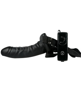 Страпон протез реалістичний Easy Rider з вібрацією, чорний - No Taboo