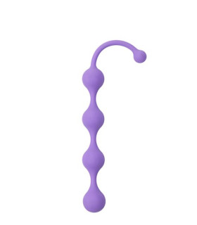 Анальная цепочка силиконовая с шариками, фиолетовая - No Taboo