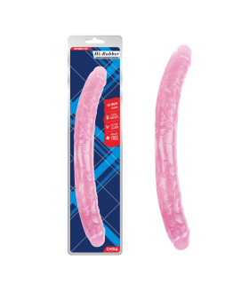 Фалоімітатор двосторонній Chisa Hi-Rubber реалістичний, рожевий, 46 см - No Taboo