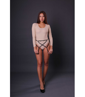 Пояс для чулок из кожи ручной работы, черный, L/XL Candy Hero - No Taboo