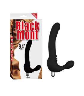 Страпон безремневой со съемной вибропулей 24 см, черный - No Taboo