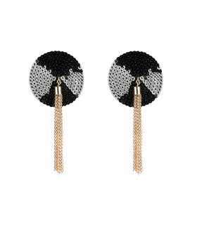 Пэстисы с цепочками и пайетками, черные - No Taboo