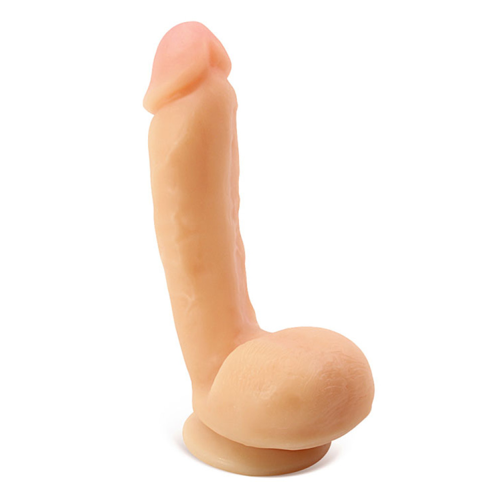 Фалоімітатор реалістичний з присоскою, кібершкіра, 19.5 см х 4.5 см (38624), zoom