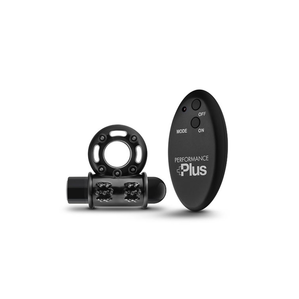 Ерекційне кільце з вібрацією і пультом, чорне (38719), zoom