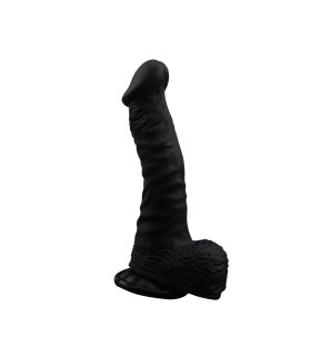 Фалоімітатор з мошонкою на присоску, 19.5 см, чорний - No Taboo