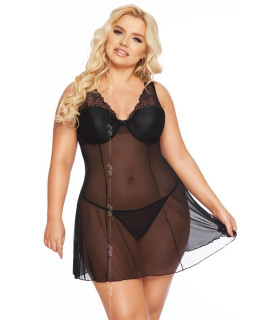 Пеньюар полупрозрачный SoftLine Berta 2XL - No Taboo