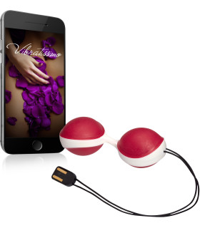 Вагінальні кульки Vibratissimo DuoBalls з вібрацією, червоні - No Taboo