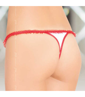 Стринги для медсестры SoftLine с вырезом белые, размер M/L - No Taboo