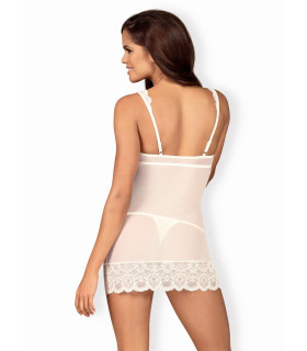 Сорочка эротическая белая со стрингами, размер S/M - No Taboo