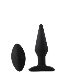 Анальна пробка Dream Toys з вібрацією і пультом, чорна - No Taboo
