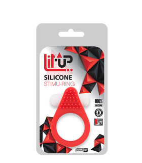 Эрекционное кольцо Dream Toys с рельефным выступом, красное - No Taboo