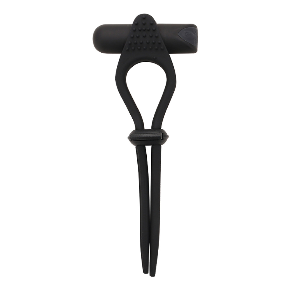 Ерекційне ласо Dream Toys зі стимулюючим виступом, чорне, 16 х 6.5 см (38538), zoom