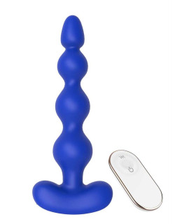 Анальный вибратор Dream Toys с дистанционным управлением, синий, 18 см х 3.6 см - No Taboo