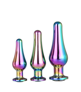 Набор анальных пробок Dream Toys Gleaming Love со стразами, разноцветный, 3 шт - No Taboo