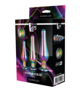 Набор анальных пробок Dream Toys Gleaming Love со стразами, разноцветный, 3 шт - No Taboo