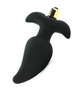 Анальна пробка Rocks-Off Butt Quiver з вібрацією, чорна, 9.5 см х 3.5 см - No Taboo