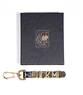 Кастомный брелок FUCK ME от UPKO х NO TABOO с позолотой 24К, из итальянской кожи - No Taboo