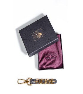 Кастомный брелок FUCK ME от UPKO х NO TABOO с позолотой 24К, из итальянской кожи - No Taboo